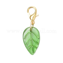 3 шт. подвеска-лэмпворк в виде листа ручной работы&nbsp;HJEW-JM03545-02