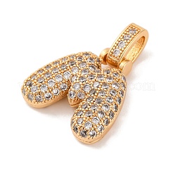 Pendentifs avec zircon cubiques à micro-pavés en laiton&nbsp;KK-C076-29M-G01