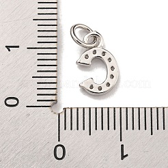 Lettera iniziale in ottone con ciondoli in zirconi&nbsp;KK-Q814-26C-P