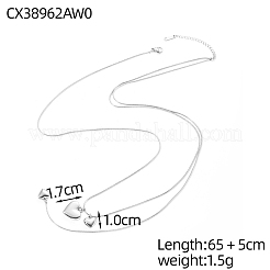 Colliers pendentifs délicats en acier inoxydable 304&nbsp;STAS-OY015-60P