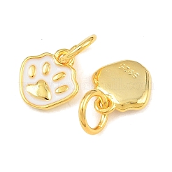 925 подвеска с белым отпечатком лапы из стерлингового серебра с эмалью&nbsp;STER-A049-05G