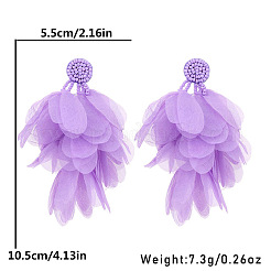 Boucles d'oreilles à pampilles ovales en tissu&nbsp;FS-WG3C257-01