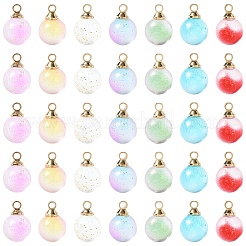 40pcs breloques en verre peintes à la bombe transparentes&nbsp;GLAA-YW0003-89A