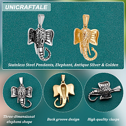 6 шт. 2-цветные подвески из нержавеющей стали 304 с вакуумным покрытием PVD&nbsp;STAS-UN0038-90