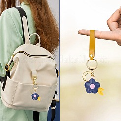 Kit fai da te per realizzare portachiavi in similpelle con fiori&nbsp;DIY-SZ0010-63A