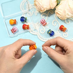 8шт 4 цвета имитация нефрита стеклянные бусины&nbsp;GLAA-YW0005-60