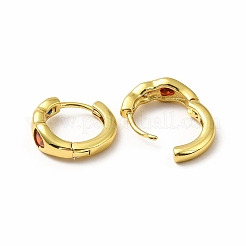 Красочные серьги-кольца с ромбами и сердцем из кубического циркония&nbsp;EJEW-H093-08G