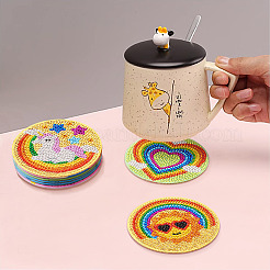 DIY-Diamantmalerei-Regenbogen-Motiv-Tassenmatten-Set&nbsp;DIAM-TAC0001-02