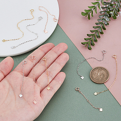 9 шт. 9 стиля 925 удлинитель цепи из стерлингового серебра&nbsp;FIND-GA0004-23