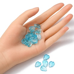 Осенняя тема двухцветные прозрачные стеклянные подвески&nbsp;GLAA-YW0001-53B