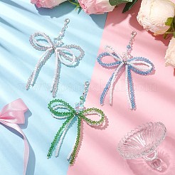 Decorazione pendente con perline di vetro bowknot&nbsp;HJEW-TA00232