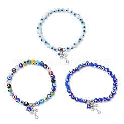 3 bracciale con ciondolo a croce in acciaio inossidabile 304&nbsp;BJEW-JB12262