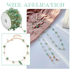 Набор для самостоятельного изготовления ювелирных изделий из натурального зеленого авантюрина&nbsp;DIY-WR0004-16A