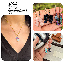 24 pièces 12 styles pendentifs de puces de pierres précieuses mélangées&nbsp;PALLOY-TAC0166