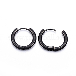 Pendientes de aro huggie de acero inoxidable 304&nbsp;LS-EJEW-F111-18mm-B