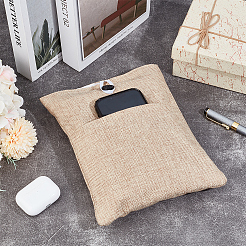 Custodia per libri in cotone e lino con bottone e tasca frontale&nbsp;ABAG-WH20005-14B-02
