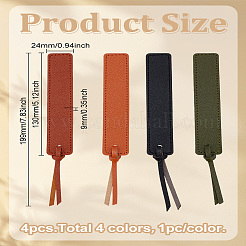 4 шт. 4-х цветные закладки из искусственной кожи&nbsp;AJEW-LP0005-89