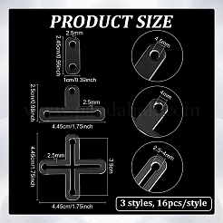 48 Stück 3 Stile transparente Acryl-Verbinder-Sets&nbsp;TACR-PH0002-02