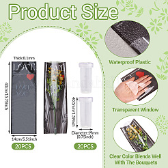 20 Stück OPP-Kunststoff-Blumenstrauß-Geschenkpapier&nbsp;DIY-TA0003-68B