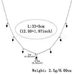 Collana con pendente a cerchio in argento s925 con zirconi e agata nera&nbsp;YM4260