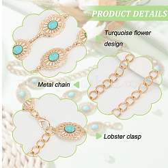 Ceintures synthétiques turquoise à maillons ovales&nbsp;AJEW-WH0314-128G