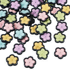 50 Stück 5 Farben Sakura undurchsichtige Harz-Cabochons&nbsp;CRES-TA0001-74