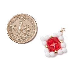 4шт 4 цвета стеклянные подвески&nbsp;PALLOY-TA00354