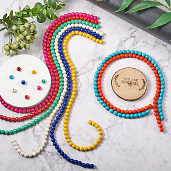 8 нить 8 цвета синтетических бирюзовых бусин нити&nbsp;TURQ-KS0001-02