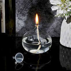Transparente Glaskerzenhalter mit Kerzendocht&nbsp;LS-DIY-WH0308-996B