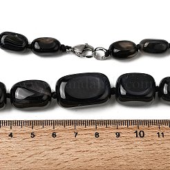 Colliers de perles cubiques dégradées en agate naturelle teintée&nbsp;NJEW-C113-01B