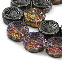 Нити прозрачных бусин из гальванического стекла с полупокрытием&nbsp;EGLA-G037-10A-HP04