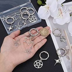 8 Stück 4 Stile Stern Messing & Legierung Schuh Charms&nbsp;HJEW-BM0001-04