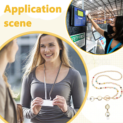 1 шт. круглый шнурок для удостоверения личности из дерева и разноцветного металла с изображением улыбающегося лица&nbsp;NJEW-ME0001-05A