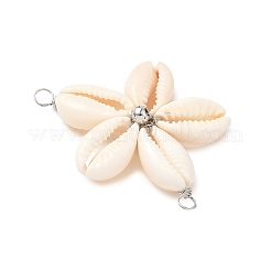 Натуральные смешанные подвески-коннекторы из ракушек каури&nbsp;PALLOY-JF03858-01