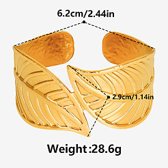 Браслеты-манжеты из нержавеющей стали Leaf 304 для женщин&nbsp;CM7227-2