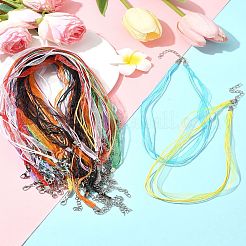 36 шт. 9-цветный вощеный шнур и лента из органзы для изготовления ожерелья&nbsp;NCOR-FS0001-03