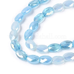 Stränge aus galvanisierter Jade-Imitation und undurchsichtigen sowie transparenten Glasperlen&nbsp;EGLA-Q135-4x6MM-01A