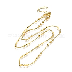 Ожерелья из цепочек с плоскими круглыми витыми звеньями из латуни толщиной 2.5 мм&nbsp;NJEW-M108-26G
