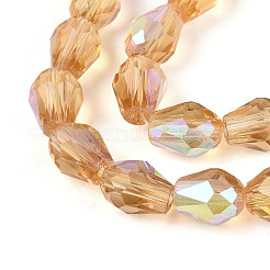 Transparentes perles de verre de galvanoplastie brins&nbsp;EGLA-N023-6x8mm-A05