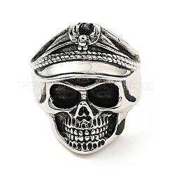 Anillo de dedo con calavera de acero inoxidable 316&nbsp;RJEW-C030-07E-AS