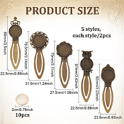 10 set di cabochon per segnalibro in lega di zinco&nbsp;FIND-ME0004-26