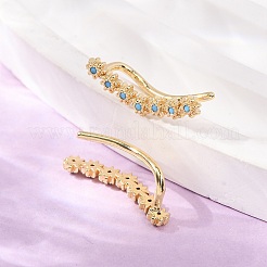 Boucles d'oreilles en laiton micro pavé de zircons cubiques&nbsp;KK-CBAA351-18G-02