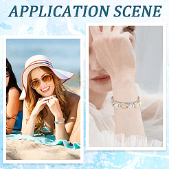 8шт. браслет из синтетических бирюзовых бусин с черепахой и морской звездой&nbsp;BJEW-SC0001-46