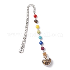 Marque-pages pendentif en forme de bouteille de souhait en verre&nbsp;AJEW-JK00313
