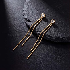Ohrringe mit Quaste aus Edelstahl 304 und Zirkonia&nbsp;WGD0BF9-01