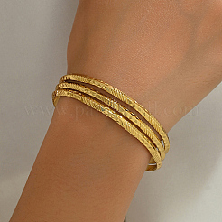 Bracelets manchettes triple couche en acier inoxydable 201&nbsp;RJ3221-3