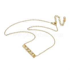 Ожерелья с подвесками из нержавеющей стали 304 со стразами для женщин&nbsp;NJEW-B150-01G-01