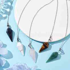 Природные и синтетические смешанные драгоценные камни заостренные биолокационные маятники&nbsp;PALLOY-JF02609-02