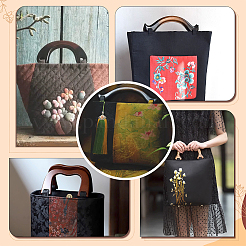 4 poignée de sac en bois d'hévéa 2 couleurs&nbsp;FIND-PH0017-47