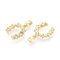 Messing micro pave klare zirkonia anhänger&nbsp;KK-T080-75G